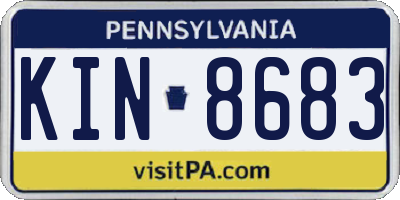 PA license plate KIN8683