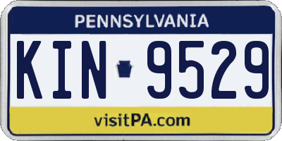 PA license plate KIN9529