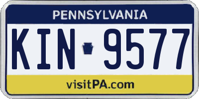 PA license plate KIN9577