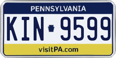 PA license plate KIN9599