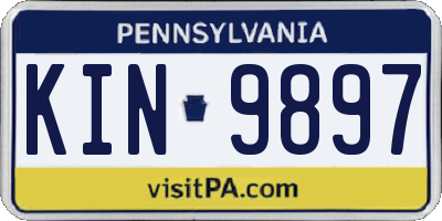 PA license plate KIN9897