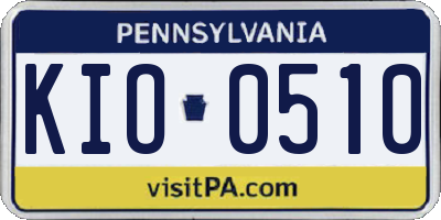 PA license plate KIO0510