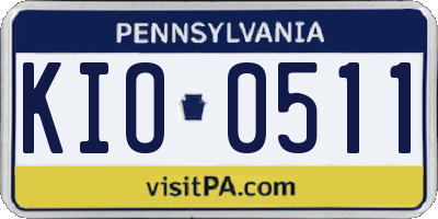 PA license plate KIO0511