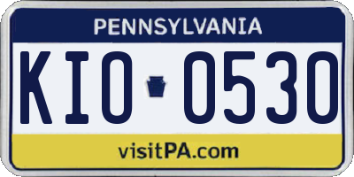 PA license plate KIO0530