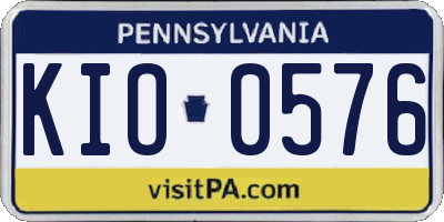 PA license plate KIO0576