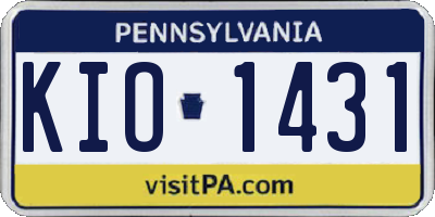 PA license plate KIO1431