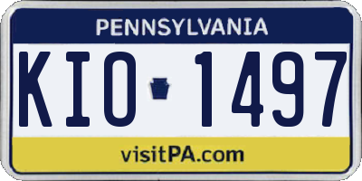 PA license plate KIO1497