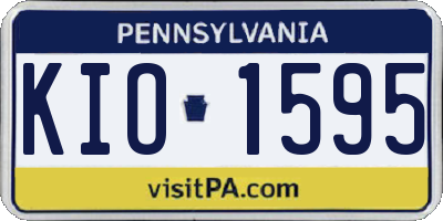 PA license plate KIO1595