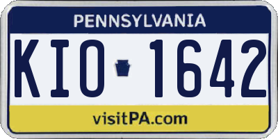 PA license plate KIO1642