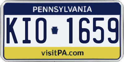 PA license plate KIO1659