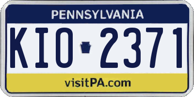 PA license plate KIO2371