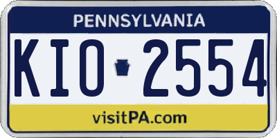 PA license plate KIO2554