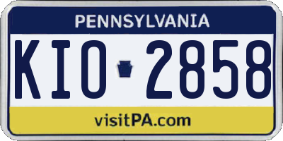 PA license plate KIO2858