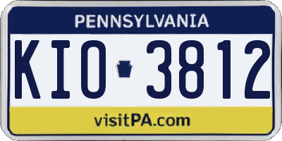 PA license plate KIO3812