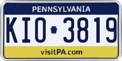 PA license plate KIO3819