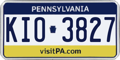 PA license plate KIO3827