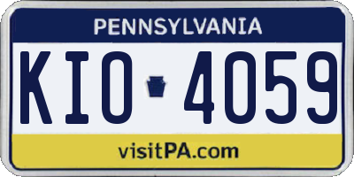 PA license plate KIO4059