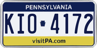 PA license plate KIO4172