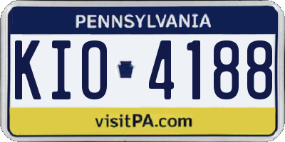PA license plate KIO4188