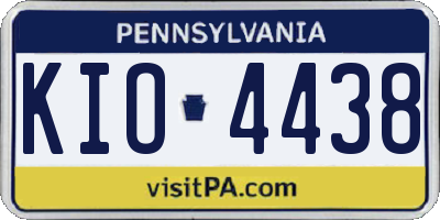 PA license plate KIO4438