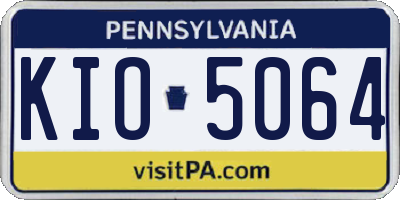 PA license plate KIO5064