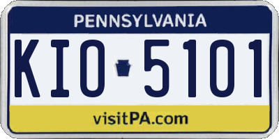 PA license plate KIO5101