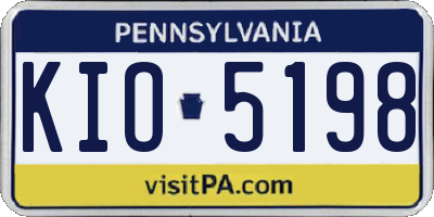 PA license plate KIO5198