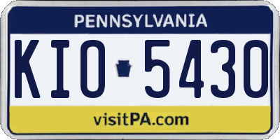 PA license plate KIO5430