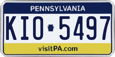 PA license plate KIO5497