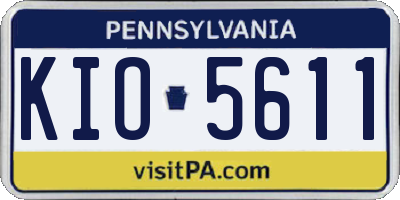 PA license plate KIO5611