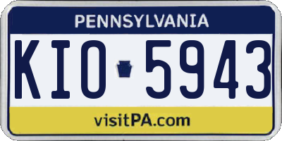 PA license plate KIO5943