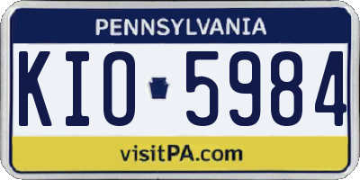 PA license plate KIO5984