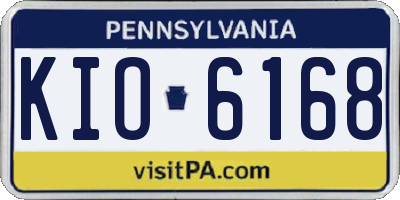 PA license plate KIO6168