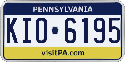 PA license plate KIO6195