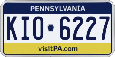 PA license plate KIO6227