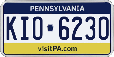 PA license plate KIO6230
