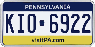 PA license plate KIO6922