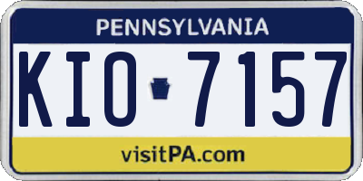 PA license plate KIO7157