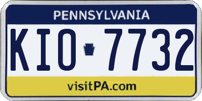 PA license plate KIO7732