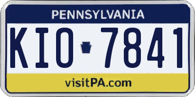 PA license plate KIO7841
