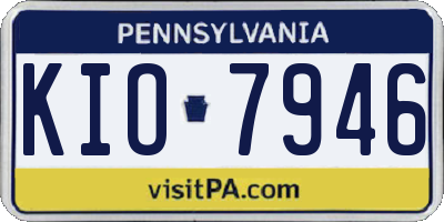 PA license plate KIO7946