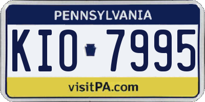 PA license plate KIO7995