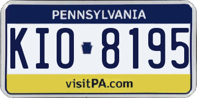 PA license plate KIO8195