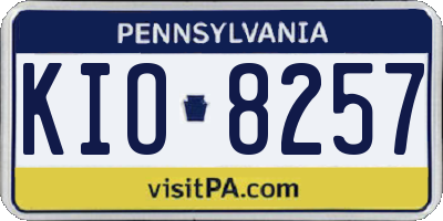 PA license plate KIO8257