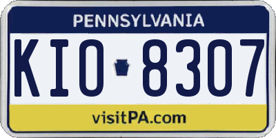 PA license plate KIO8307