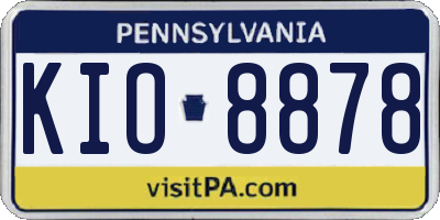 PA license plate KIO8878
