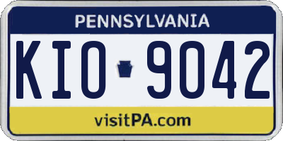 PA license plate KIO9042