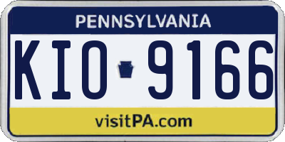 PA license plate KIO9166
