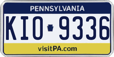 PA license plate KIO9336