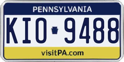 PA license plate KIO9488